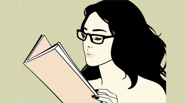 Med thumb woman reading illo main